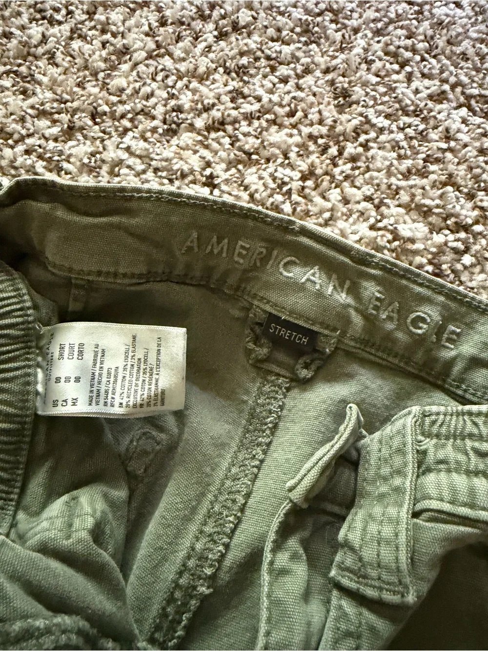 american eagle green mens stretch cargo pants